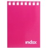 Блокнот на гребне Index, 74 x 102 мм, 40 л., розовый