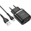 Сетевое зарядное Hoco N4 Aspiring microUSB (черный)